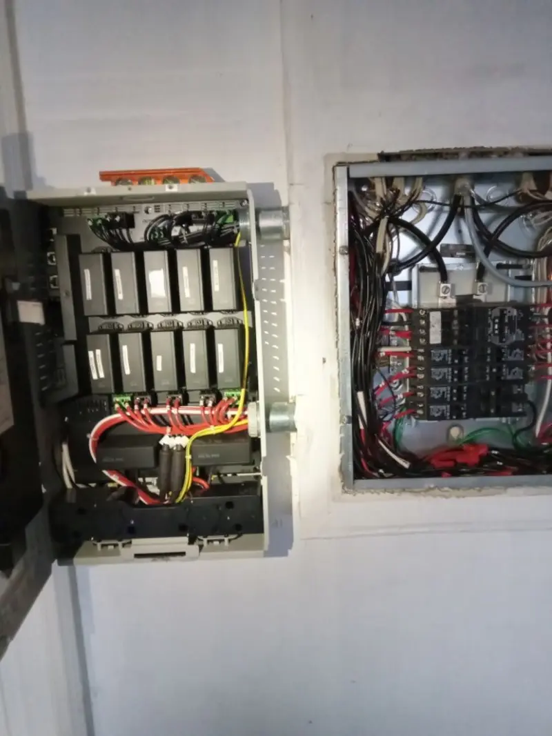 Electrical panel upgrade completed for Security Camera Wiring in Fox Farm-College